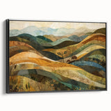 Black and white framed canvas depicting a vintage landscape scene, ideal for bedroom wall art.