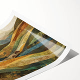 Extra large wall art featuring line art flowers in autumn hues on a rolled print, ideal for large living room decor.