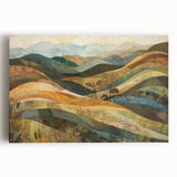 Large black and white abstract depiction of autumn trees on stretched canvas, suitable as kitchen wall art.