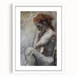 Abstract figurative frame in white with a matte finish, showcasing a modern art design. The frame is elegantly displayed from a front view, emphasizing its clean lines and contemporary aesthetic, ideal for enhancing interior decor.