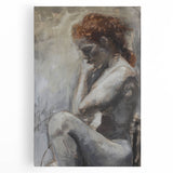 Abstract figurative stretched canvas artwork showcasing vibrant colors and dynamic shapes, perfect for modern home decor. Ideal for adding a contemporary touch to any room.