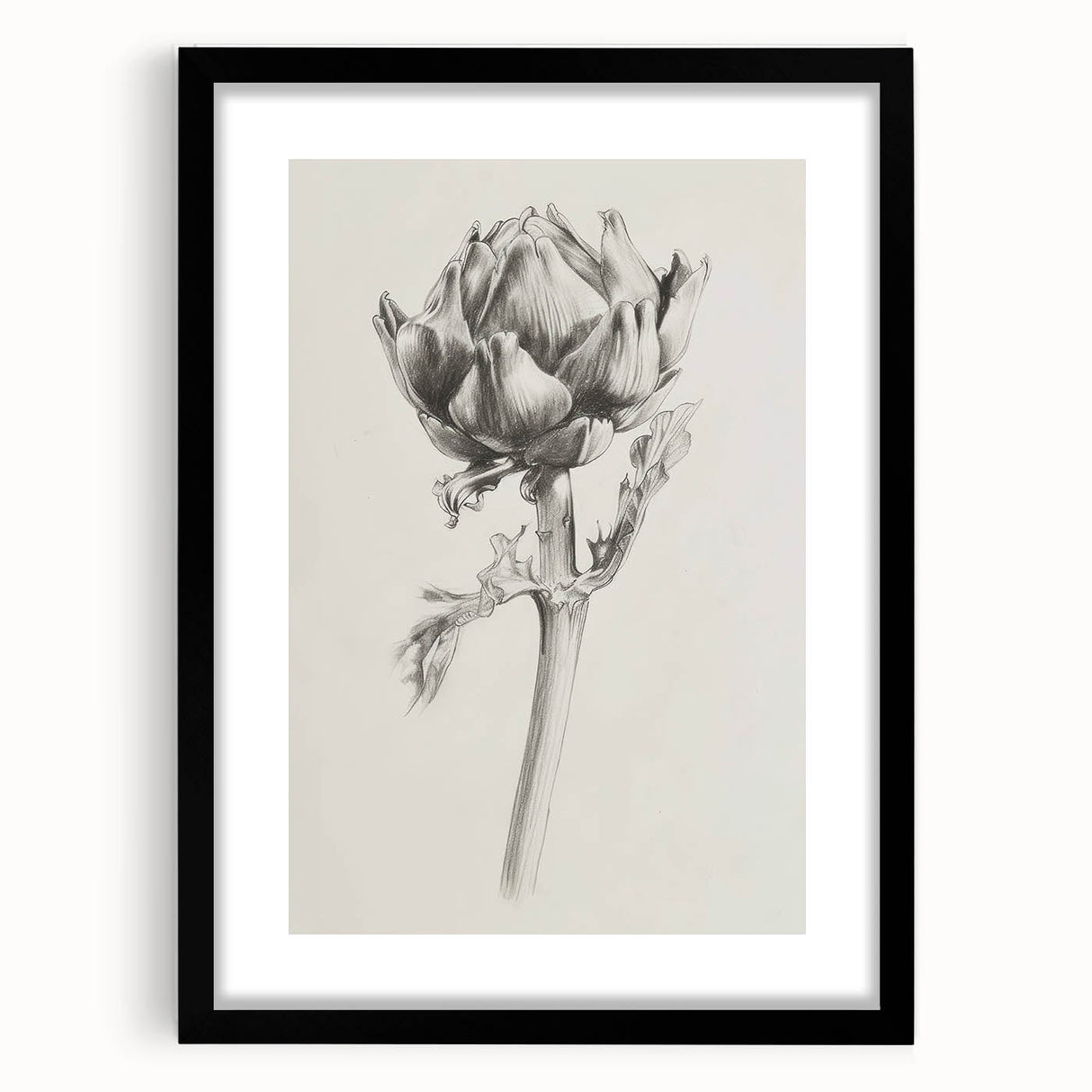 Abstract floral frame design with a black mat, showcasing vibrant colors and intricate patterns; ideal for modern home decor or artwork display.
