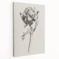 Abstract floral canvas art showcasing vibrant colors and intricate designs, displayed in a side view to highlight its stretched edges, perfect for home decor.