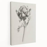 Abstract floral canvas art showcasing vibrant colors and intricate designs, displayed in a side view to highlight its stretched edges, perfect for home decor.