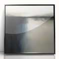 Framed acrylic artwork depicting an abstract landscape in vibrant colors, featuring bold brush strokes and a sleek black frame, ideal for modern home decor.