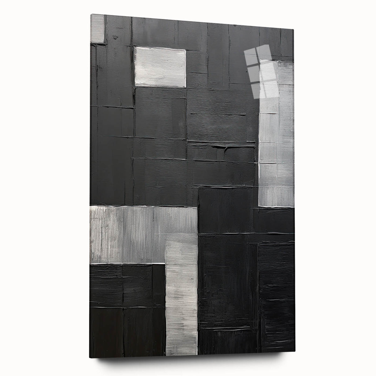 Abstract minimalist wall art design displayed in a sleek acrylic frame, showcasing soft color gradients and geometric shapes, perfect for modern decor.