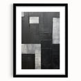 Abstract minimalist wall art design in a black frame with a white mat, showcasing geometric patterns. Ideal for modern decor, enhancing any living space.