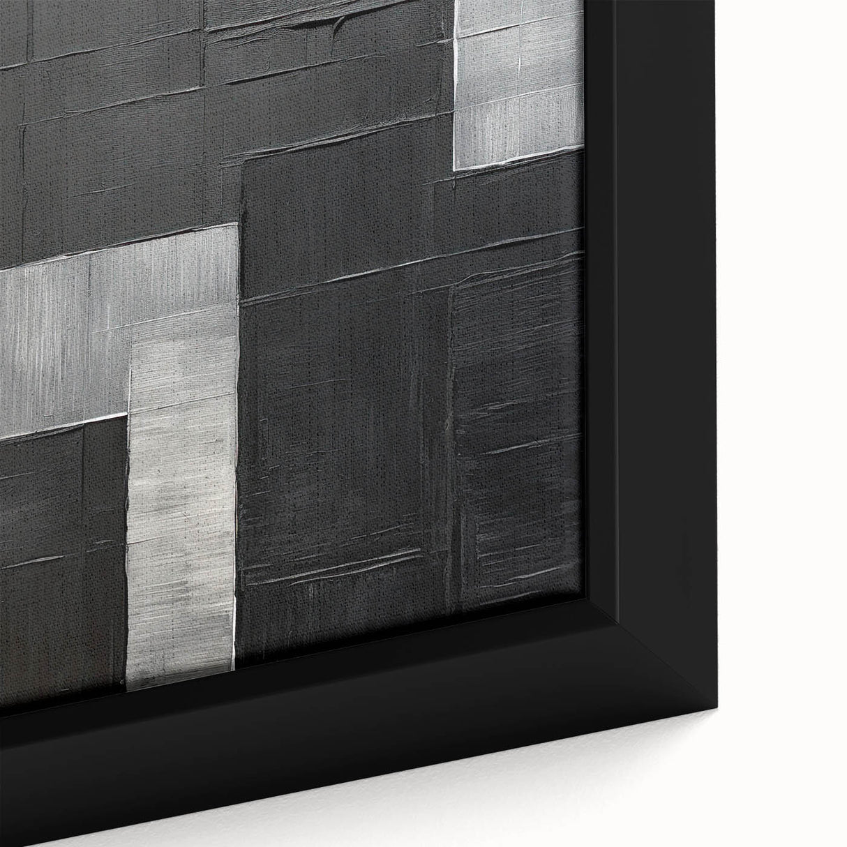 Close-up of a framed abstract minimalist wall art piece showcasing soft pastel colors and geometric shapes, perfect for modern home decor.