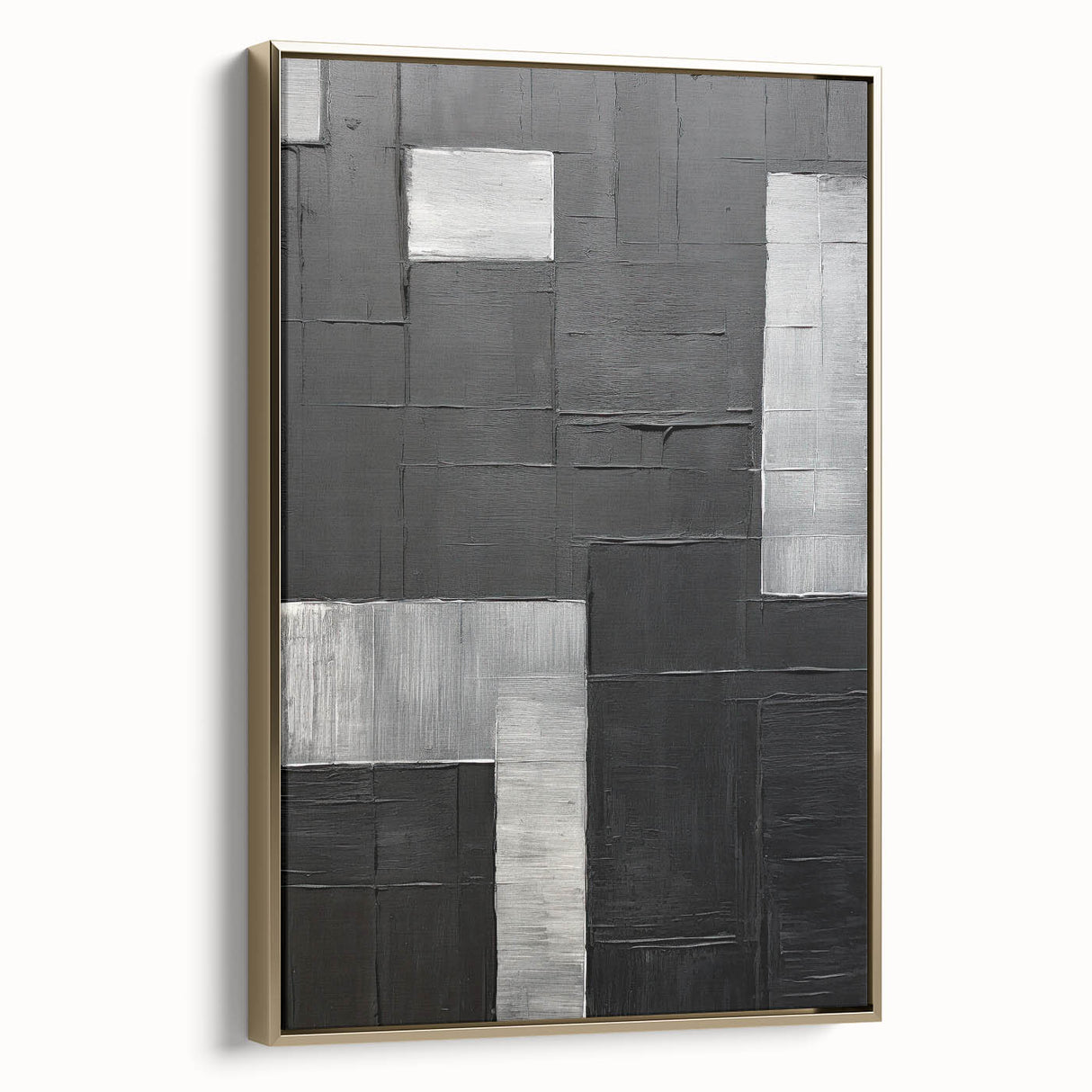 Framed abstract minimalist wall art showcasing elegant gold tones on a textured canvas, designed to enhance contemporary home decor. Perfect for stylish living spaces.
