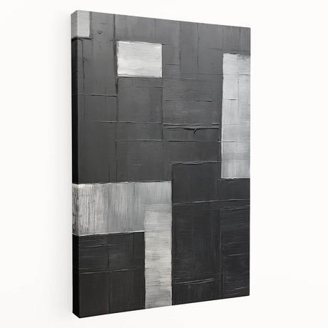 Abstract minimalist wall art on stretched canvas showcasing soft pastel colors and geometric shapes, perfect for modern home decor and artistic aesthetics.
