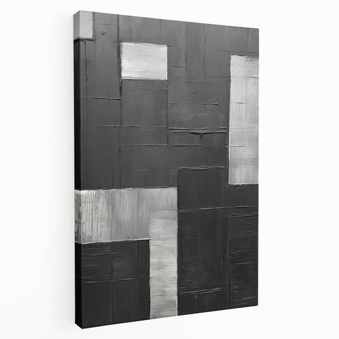 Abstract minimalist wall art on stretched canvas showcasing soft pastel colors and geometric shapes, perfect for modern home decor and artistic aesthetics.