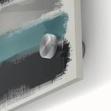 Minimalist Abstract Wall Art – Black, Teal & Gray Brushstrokes