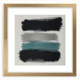 Minimalist Abstract Wall Art – Black, Teal & Gray Brushstrokes