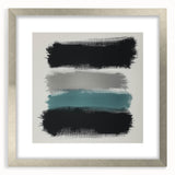 Minimalist Abstract Wall Art – Black, Teal & Gray Brushstrokes