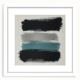 Minimalist Abstract Wall Art – Black, Teal & Gray Brushstrokes