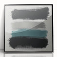 Minimalist Abstract Wall Art – Black, Teal & Gray Brushstrokes