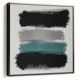 Minimalist Abstract Wall Art – Black, Teal & Gray Brushstrokes