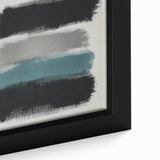 Minimalist Abstract Wall Art – Black, Teal & Gray Brushstrokes