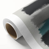 Minimalist Abstract Wall Art – Black, Teal & Gray Brushstrokes