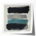 Minimalist Abstract Wall Art – Black, Teal & Gray Brushstrokes