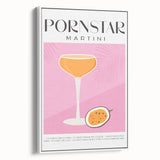 Vintage poster art featuring colorful food and drink motifs on a large framed canvas, suitable for living room decor.