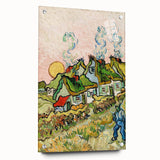 Impressionist Village Scene Wall Art - Van Gogh's Houses and Figure Print