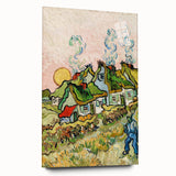 Impressionist Village Scene Wall Art - Van Gogh's Houses and Figure Print
