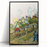 Impressionist Village Scene Wall Art - Van Gogh's Houses and Figure Print