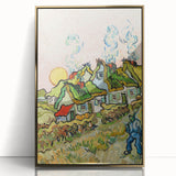 Impressionist Village Scene Wall Art - Van Gogh's Houses and Figure Print