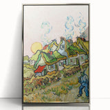 Impressionist Village Scene Wall Art - Van Gogh's Houses and Figure Print