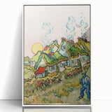 Impressionist Village Scene Wall Art - Van Gogh's Houses and Figure Print