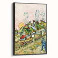 Impressionist Village Scene Wall Art - Van Gogh's Houses and Figure Print
