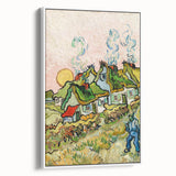 Impressionist Village Scene Wall Art - Van Gogh's Houses and Figure Print