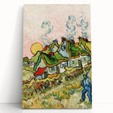 Impressionist Village Scene Wall Art - Van Gogh's Houses and Figure Print