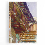 Chalet - Rustic Alpine Charm by John Singer Sargent, Watercolor Wall Art