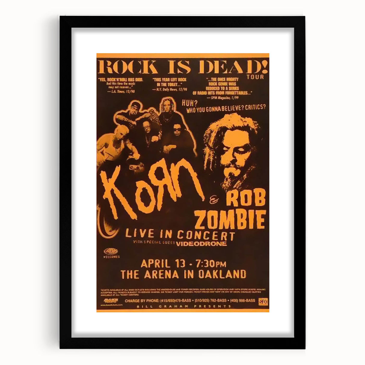Korn & Rob Zombie Retro Wall Art Vintage Rock Concert Poster