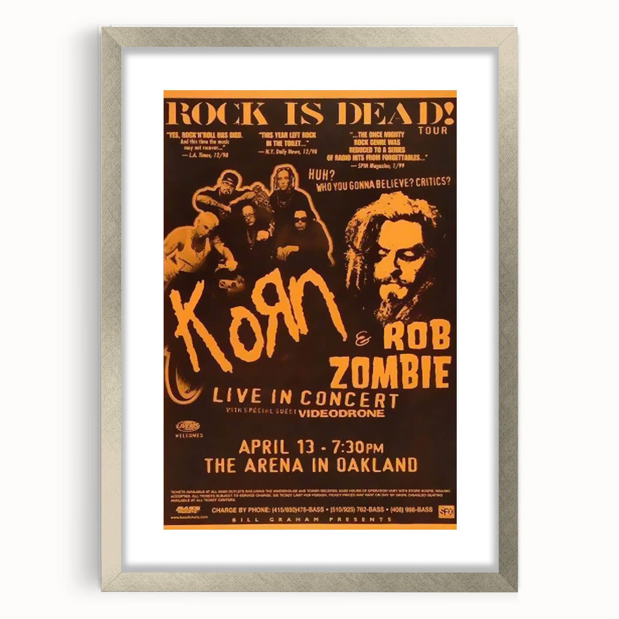 Korn & Rob Zombie Retro Wall Art Vintage Rock Concert Poster