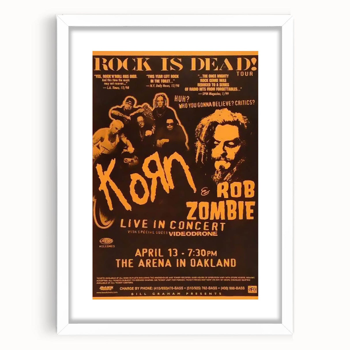 Korn & Rob Zombie Retro Wall Art Vintage Rock Concert Poster