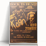 Korn & Rob Zombie Retro Wall Art Vintage Rock Concert Poster