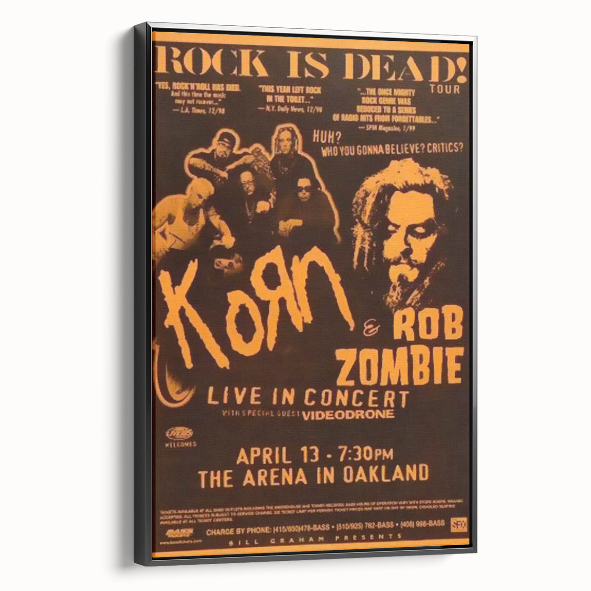 Korn & Rob Zombie Retro Wall Art Vintage Rock Concert Poster