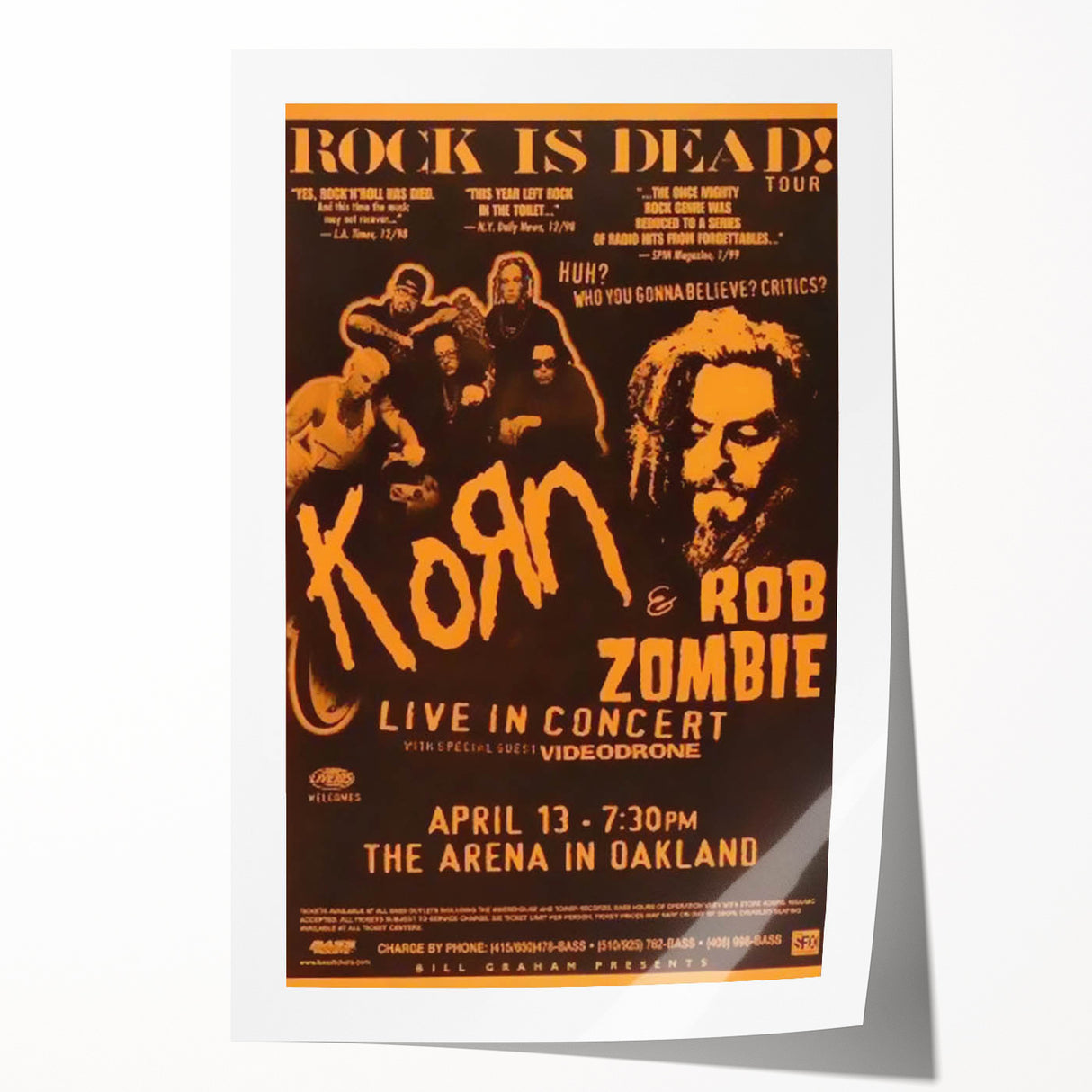 Korn & Rob Zombie Retro Wall Art Vintage Rock Concert Poster