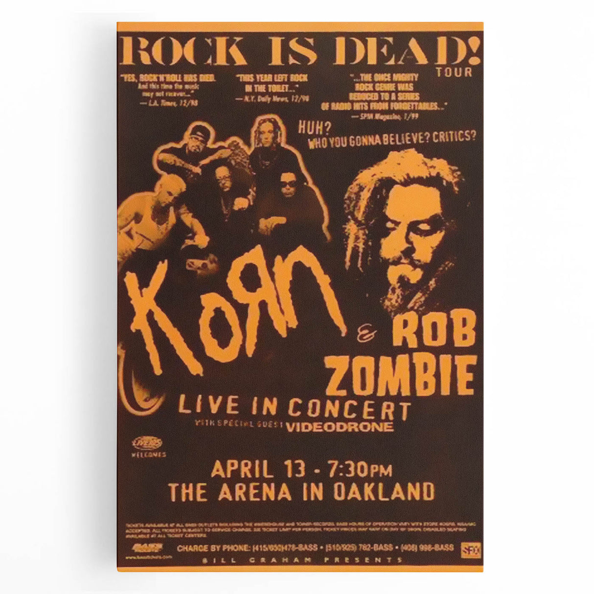 Korn & Rob Zombie Retro Wall Art Vintage Rock Concert Poster