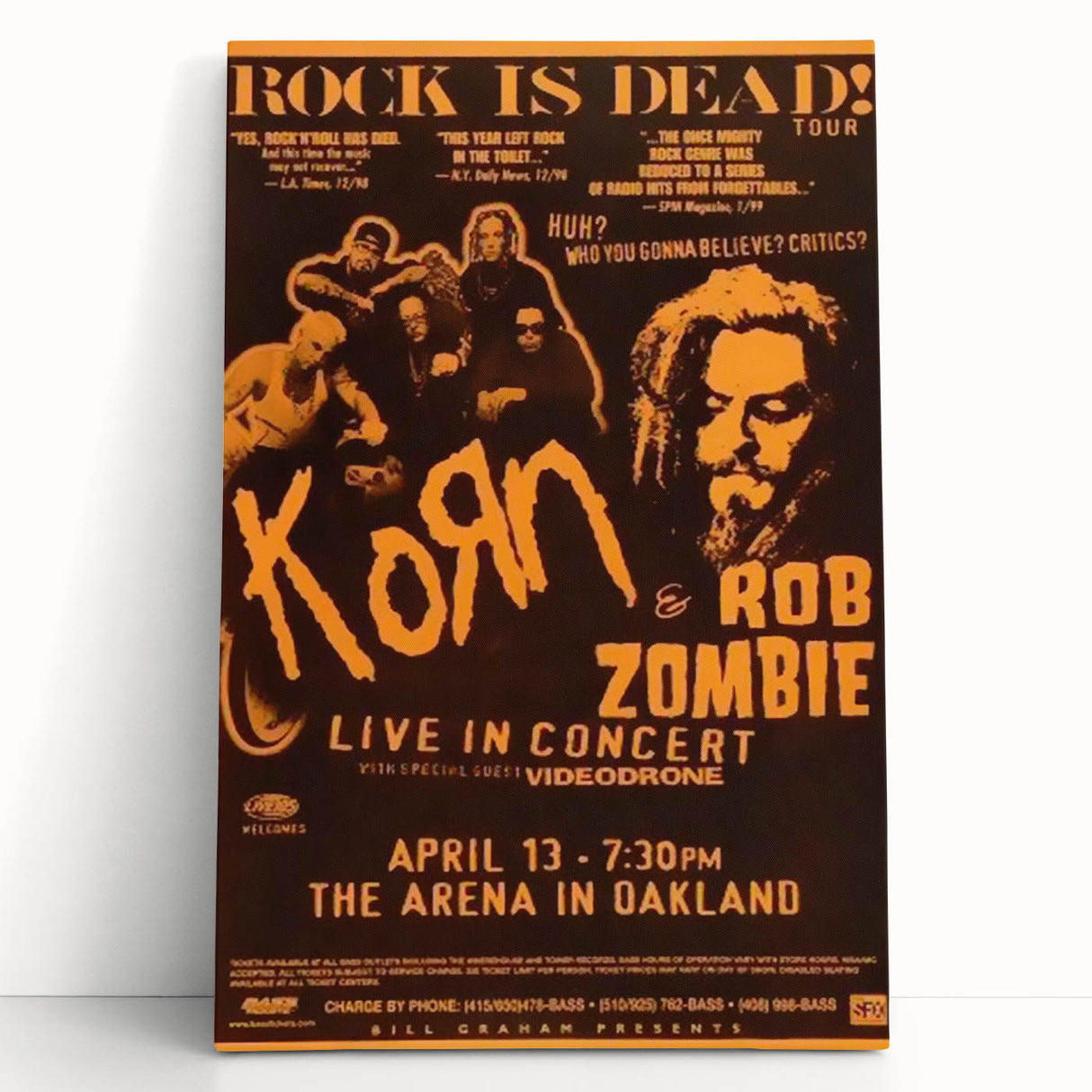 Korn & Rob Zombie Retro Wall Art Vintage Rock Concert Poster