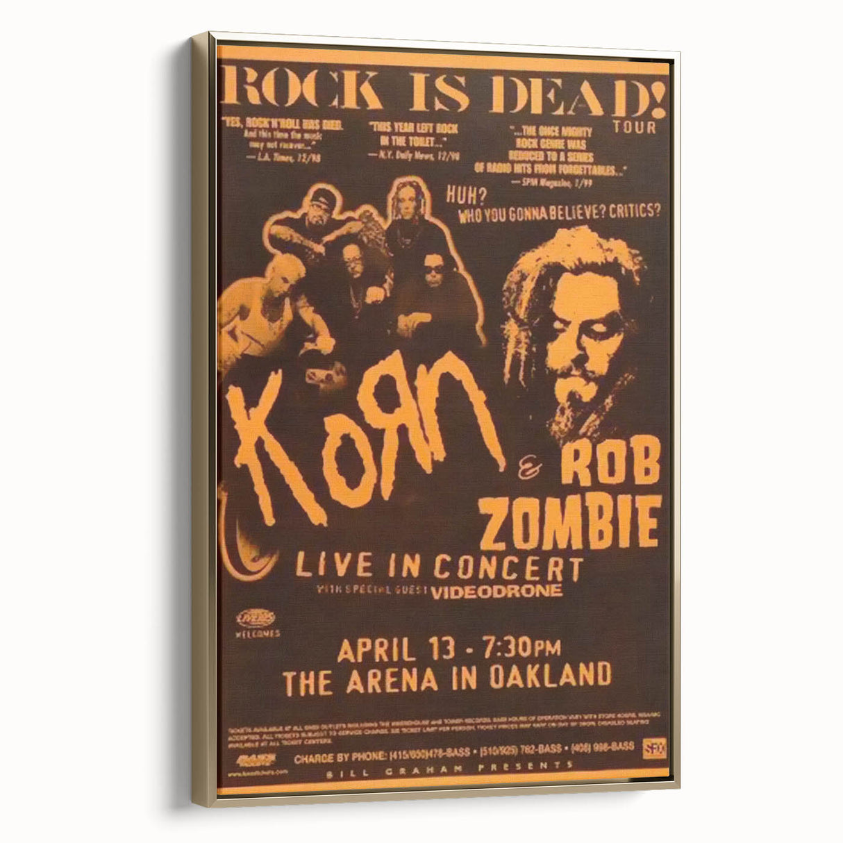 Korn & Rob Zombie Retro Wall Art Vintage Rock Concert Poster