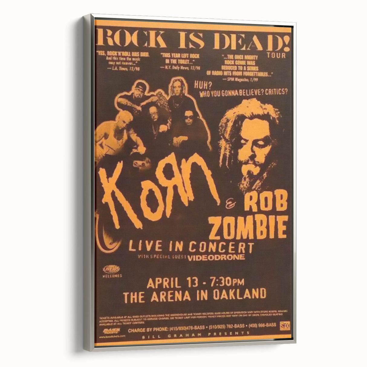 Korn & Rob Zombie Retro Wall Art Vintage Rock Concert Poster
