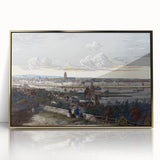Detailed Realism Art Print of Historic Cityscape View from Sachsenhausen