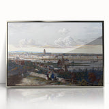 Detailed Realism Art Print of Historic Cityscape View from Sachsenhausen