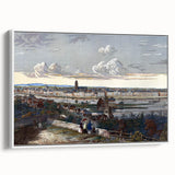 Detailed Realism Art Print of Historic Cityscape View from Sachsenhausen