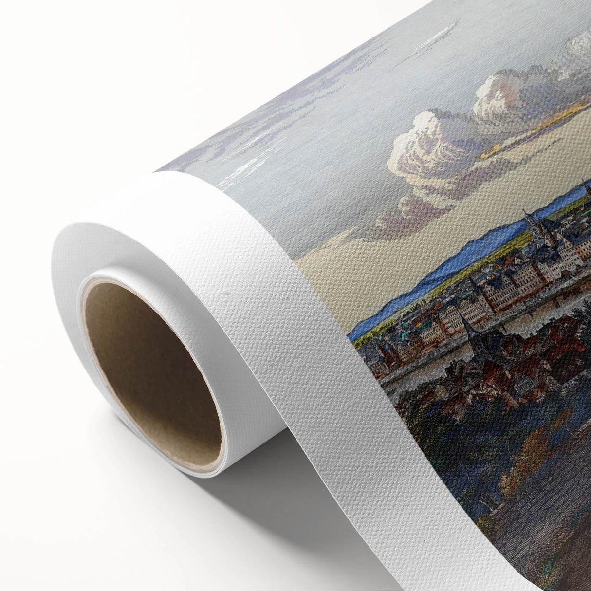 Detailed Realism Art Print of Historic Cityscape View from Sachsenhausen