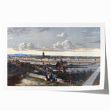 Detailed Realism Art Print of Historic Cityscape View from Sachsenhausen